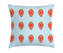 Symmetric Halved Strawberry Pillow Cover