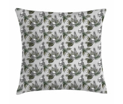 Gothic Item on Tropic Leaves Pillow Cover