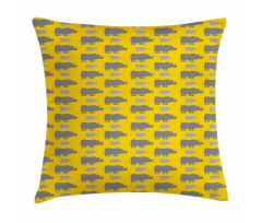 Rhino Silhouettes Pillow Cover