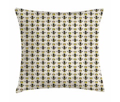 Cartoon Style Bees Crowns Pillow Cover