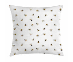 Flying Insects Pattern Pillow Cover