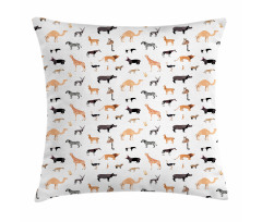 Various Exotic Wild Animals Pillow Cover