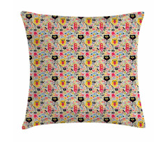 Cartoon Style Monsters Pillow Cover