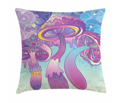 Trippy Magic Mushrooms Pillow Cover