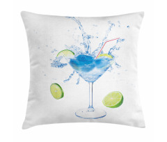 Martini Splashing Lime Pillow Cover