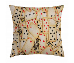 Old Vintage Playing Card Pillow Cover
