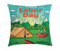 Mountainous Landscape Pillow Cover