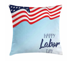 Waving Flag and Wording Pillow Cover