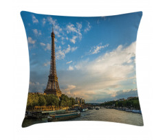 Sun Eiffel Tower Pillow Cover