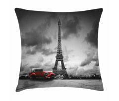 French Car Dark Clouds Pillow Cover