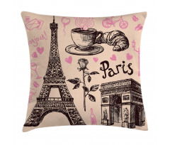 Bakery in Paris Eiffel Pillow Cover