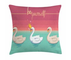 Motivational Aquatic Birds Pillow Cover