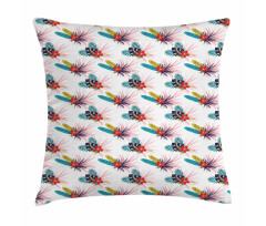 Tropical Leaves Wild Flower Pillow Cover