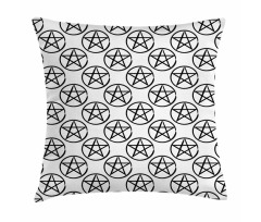 Pentagram Star in Circle Pillow Cover