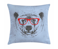 Whimsical Grunge Polar Bear Pillow Cover