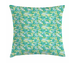 Parrots and Dotted Feather Pillow Cover