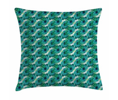 Aloha Summer Leaves Hibiscus Pillow Cover