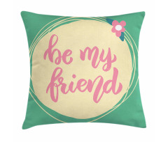 Floral Circular Pillow Cover