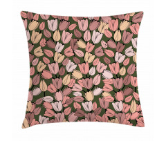 Retro Tulips Flowers Pillow Cover