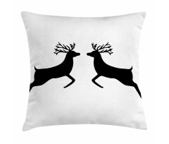 Reindeer Silhouette Pillow Cover