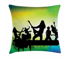 Energetic Rock Band Pillow Cover