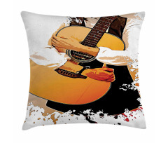 Man Holding a Guitar Pillow Cover