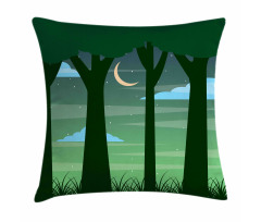 Dreamy Forest at Night Pillow Cover