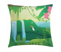 Tropical Forest Cartoon Pillow Cover