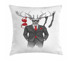 Womanizer Deer in Suit Art Pillow Cover