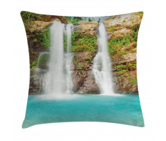 Waterfall in Rainforest Pillow Cover