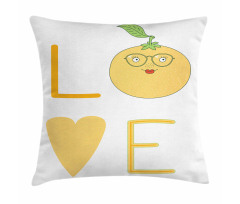 Nerdy Orange in Eyeglasses Pillow Cover