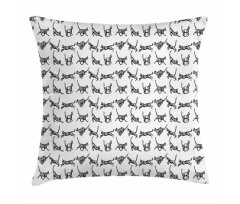 Cat Lover Art Playful Pets Pillow Cover