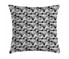 Greyscale Hexagons Grid Pillow Cover