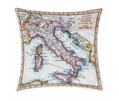 Old Italy Map Pillow Cover