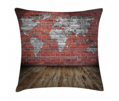 Rustic Old Grunge Map Pillow Cover