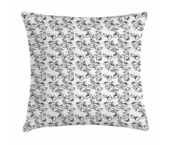 Uncolored Summer Flowers Pillow Cover