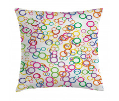 Colored Geometric Circle Pillow Cover