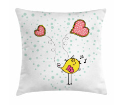 Love Bird Heart Pillow Cover