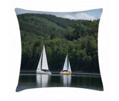 Sailboats on a Lake Pillow Cover