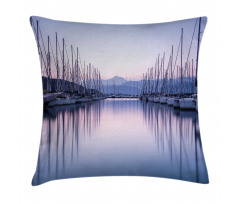 Yacht Harbor in Sunrise Pillow Cover