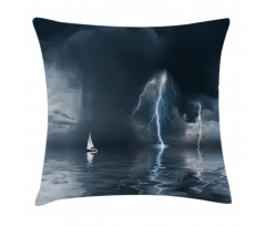 Yacht at the Ocean Pillow Cover