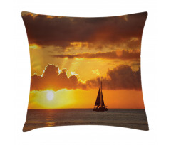 Ocean Boat Freedom Theme Pillow Cover