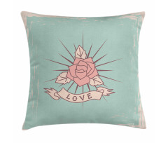 Vintage Rose and Love Pillow Cover