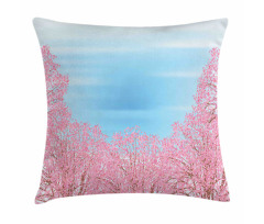 Pinkish Blossom Trees Pillow Cover