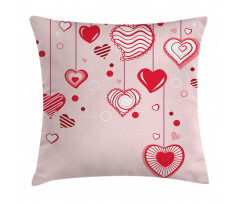 Contour Hearts Lines Pillow Cover