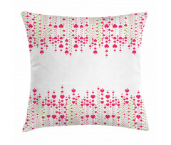 Heart Leaves Flowers Pillow Cover