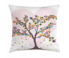 Tree with Leaves Floral Pillow Cover