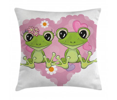 Heart in Love Flowers Pillow Cover