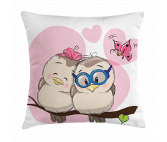 Cartoon Birds Valnetine Pillow Cover