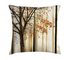 Tree in Abstract Woods Pillow Cover